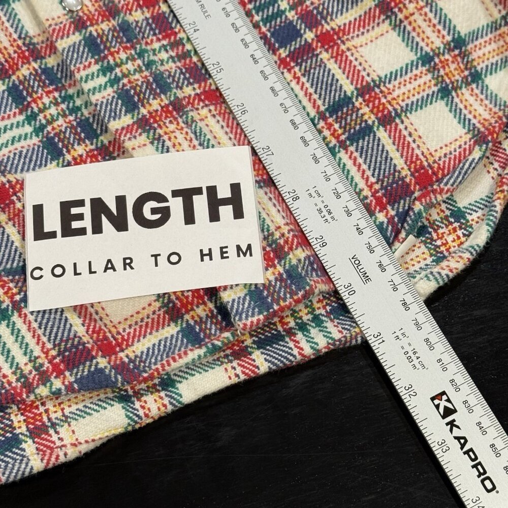 Whiteknuckler Brand Mens Size Medium Heavy Weight Rainbow Plaid Pearl Snap Shirt - Picture 6 of 6